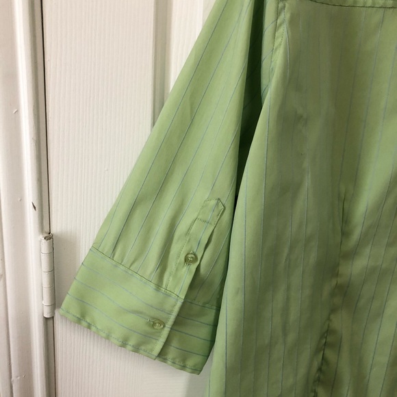 DCC women green and blue striped blouse size 1X - Picture 6 of 8